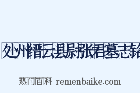 处州缙云县尉张君墓志铭是什么意思的图片